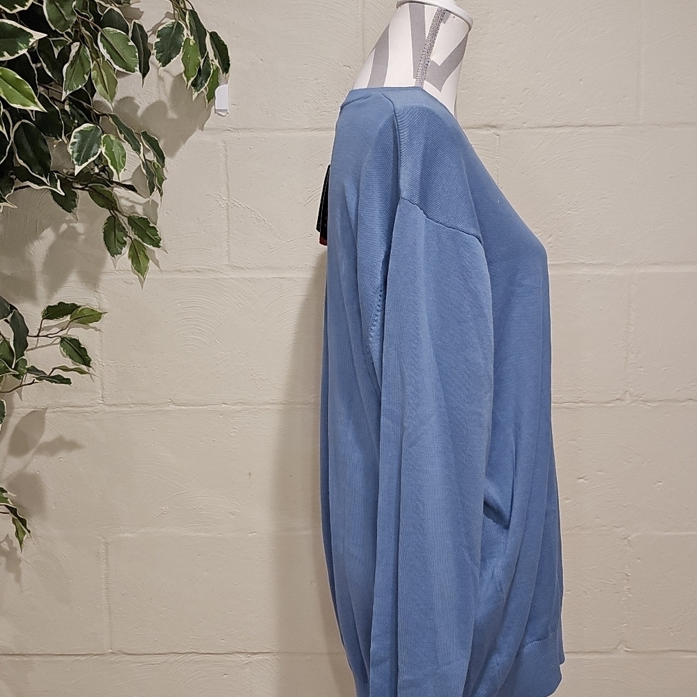 Greg Norman SHARK Natural Performance V-neck Sweater Wave Blue Sz XL. - Picture 2 of 10